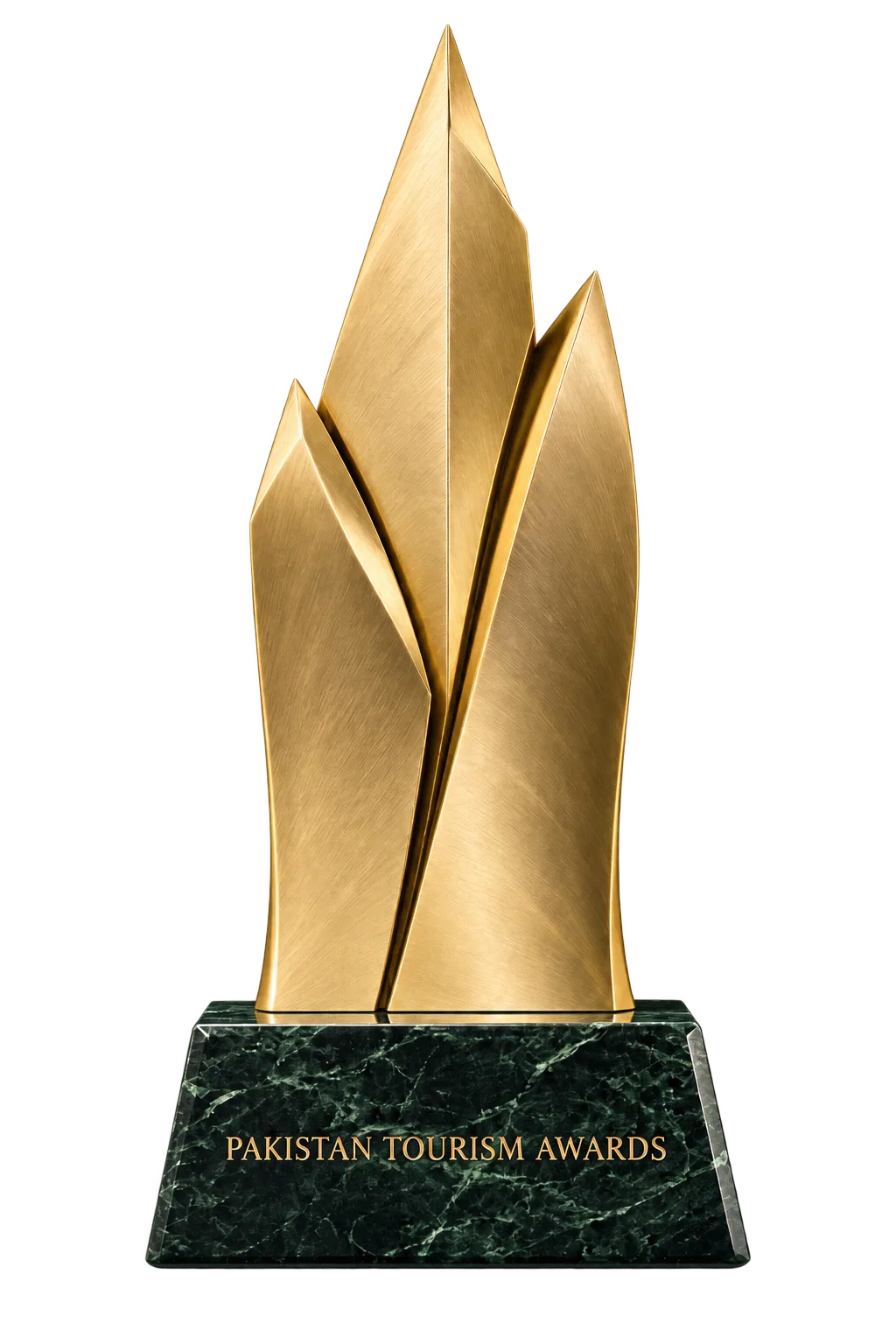 The Pakistan Tourism Awards trophy, engraved “Pakistan's Destination of the Year”